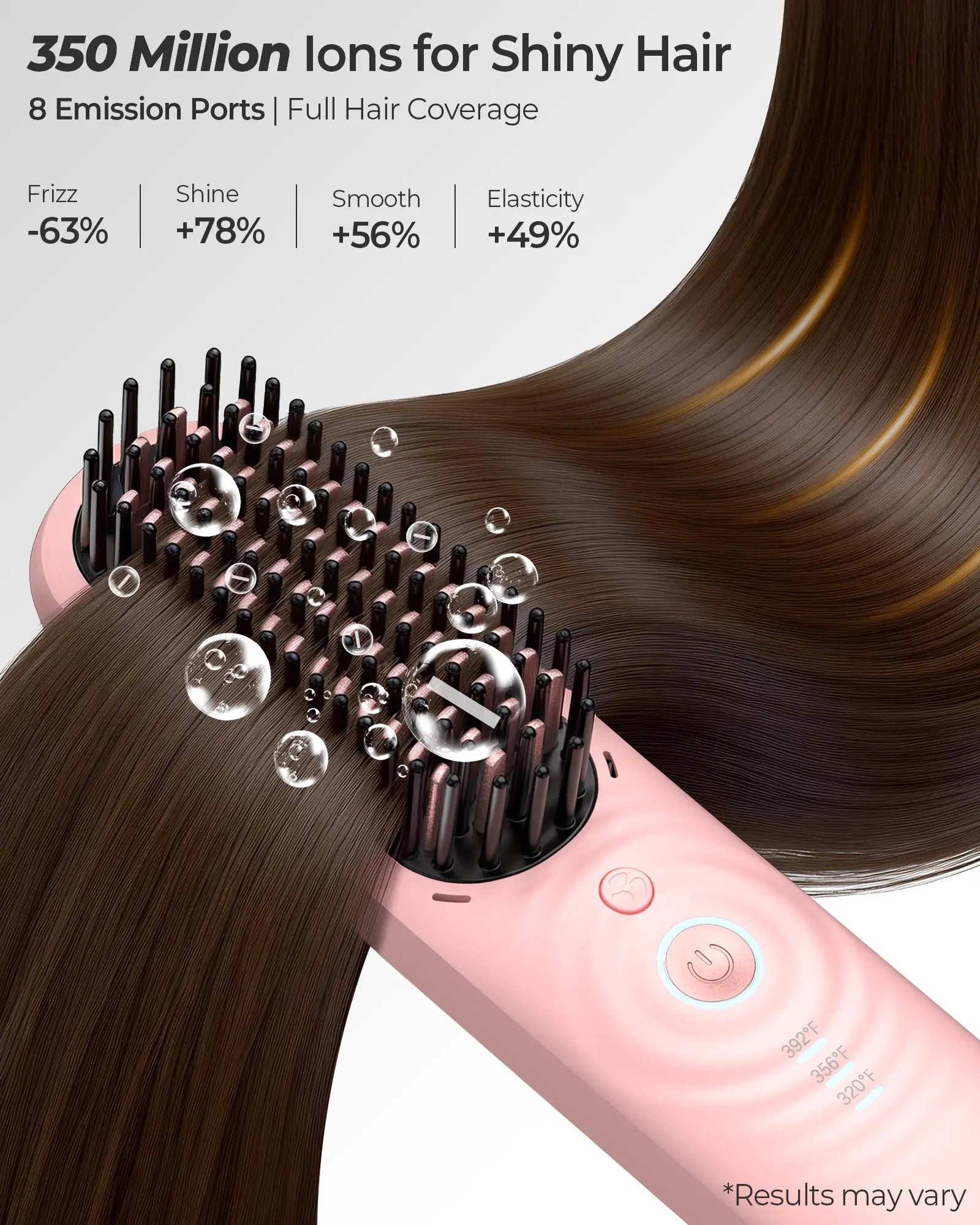 CONLWIN Cordless Straightener Brush,Mini Portable Straightener with Cool Air Setting & Hair Care,350M Negative Lons for Frizz-Free,Cordless & Corded Dual-Use,Gift