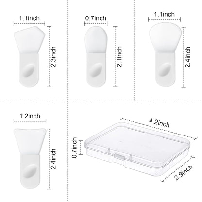 4PCS Face Mask Applicator Brushes,  Soft Silicone Face Mask Brush Portable Makeup Spatula for Cosmetic Mask, Mud, Clay Mask, Eye Mask, Body Lotion