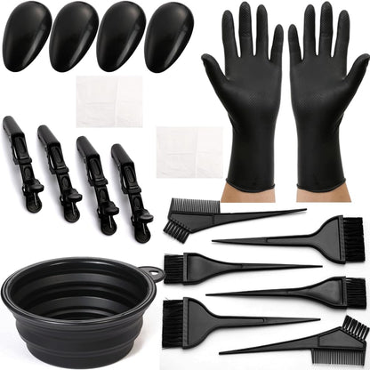 19Pcs Professional Salon Hair Coloring Dyeing Kit, Hair Coloring Products with Hair Dye Brush, Hair Color Bowl, Hair Clips for Hair Dye Tools