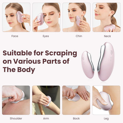 Heat Electric Gua Sha Tool, Face Massager 4-In-1 Multiple Function Gua Sha Electric Massager for the Face and Neck