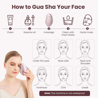 Heat Electric Gua Sha Tool, Face Massager 4-In-1 Multiple Function Gua Sha Electric Massager for the Face and Neck