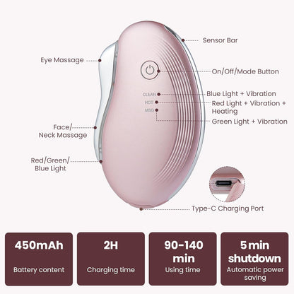 Heat Electric Gua Sha Tool, Face Massager 4-In-1 Multiple Function Gua Sha Electric Massager for the Face and Neck