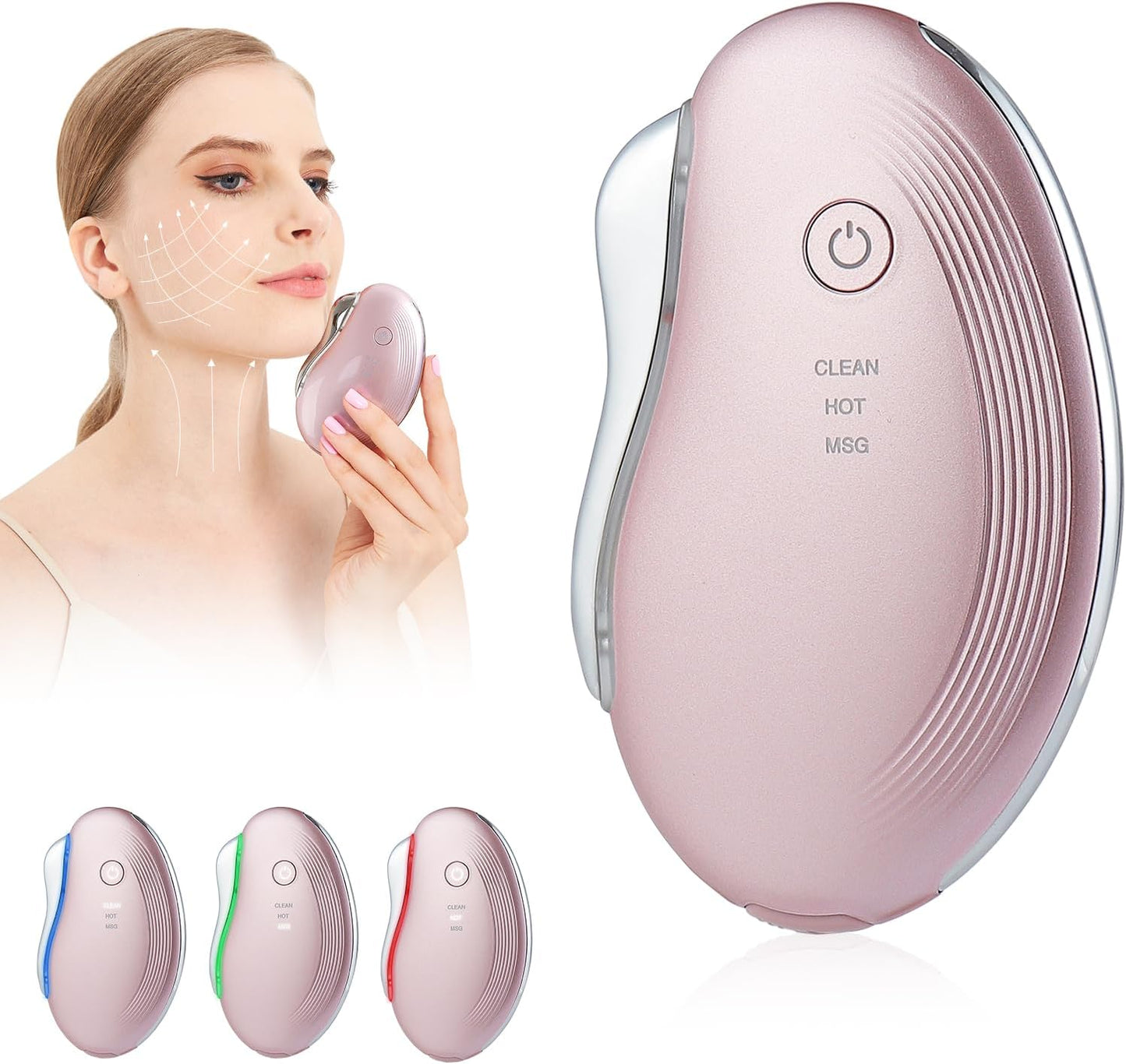 Heat Electric Gua Sha Tool, Face Massager 4-In-1 Multiple Function Gua Sha Electric Massager for the Face and Neck