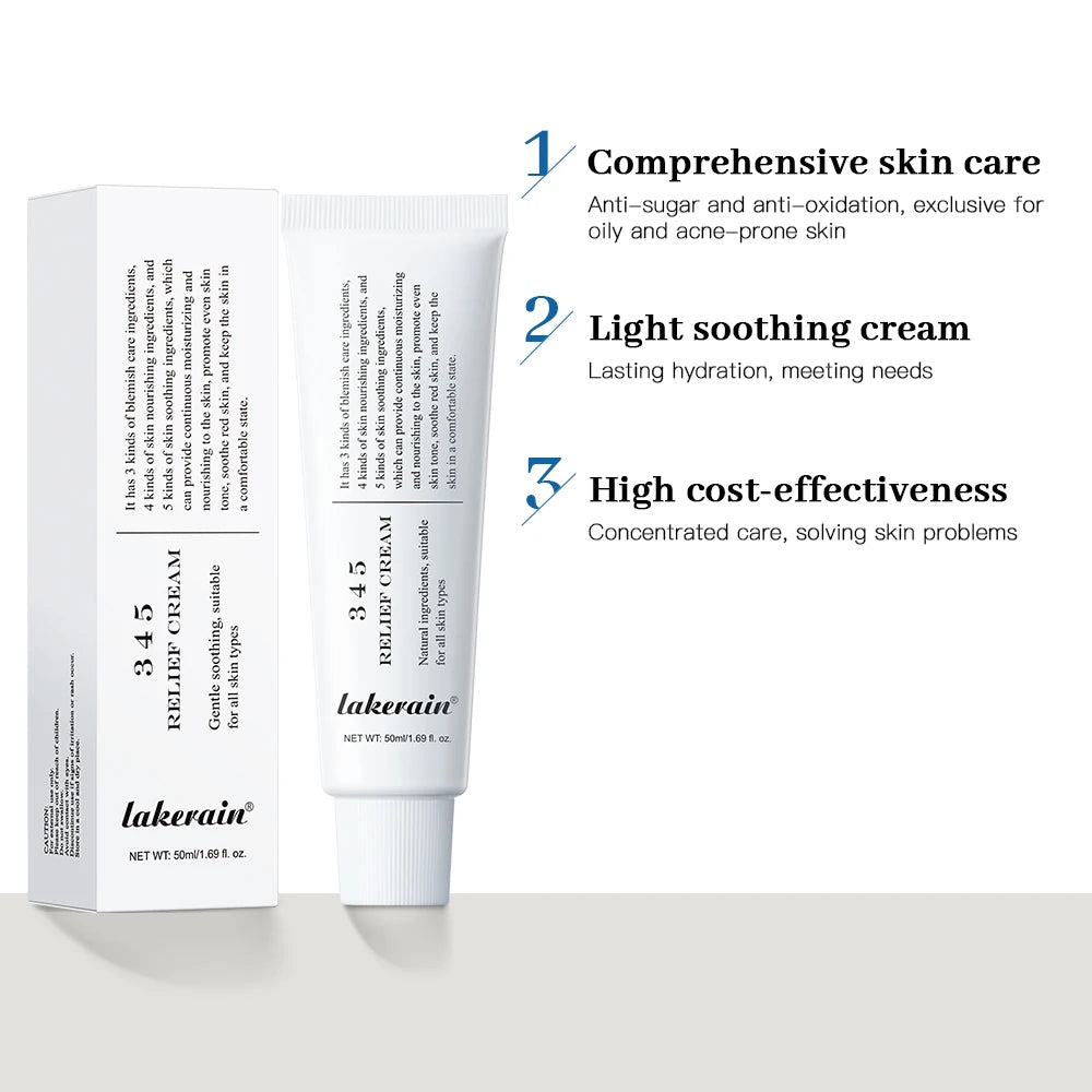 345 Relief Cream Address Blemishes Nourish Anti-Sugar Anti-Oxidation Soothing Care Face Lifting Beauty Moisturizer Korean Cream