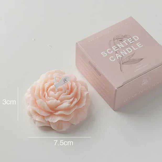 3D Peony Aromatic Candle Creative Flower Shape Aromatherapy Wedding Decor Gifts Box Valentine'S Day Scented Souvenir Ornament