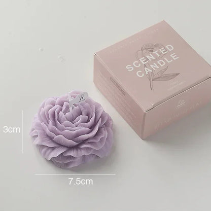 3D Peony Aromatic Candle Creative Flower Shape Aromatherapy Wedding Decor Gifts Box Valentine'S Day Scented Souvenir Ornament