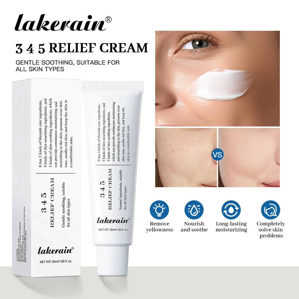 345 Relief Cream Address Blemishes Nourish Anti-Sugar Anti-Oxidation Soothing Care Face Lifting Beauty Moisturizer Korean Cream