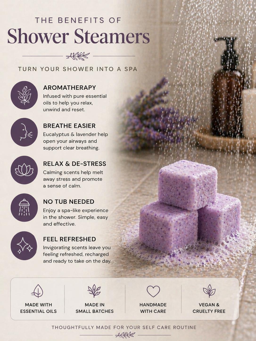 Shower Steamers Aromatherapy Essential Oil Spa Steamers Self Care Shower Bombs
